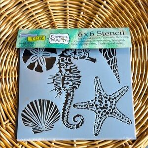 Set of 2 stencils sea life and mermaid subjects